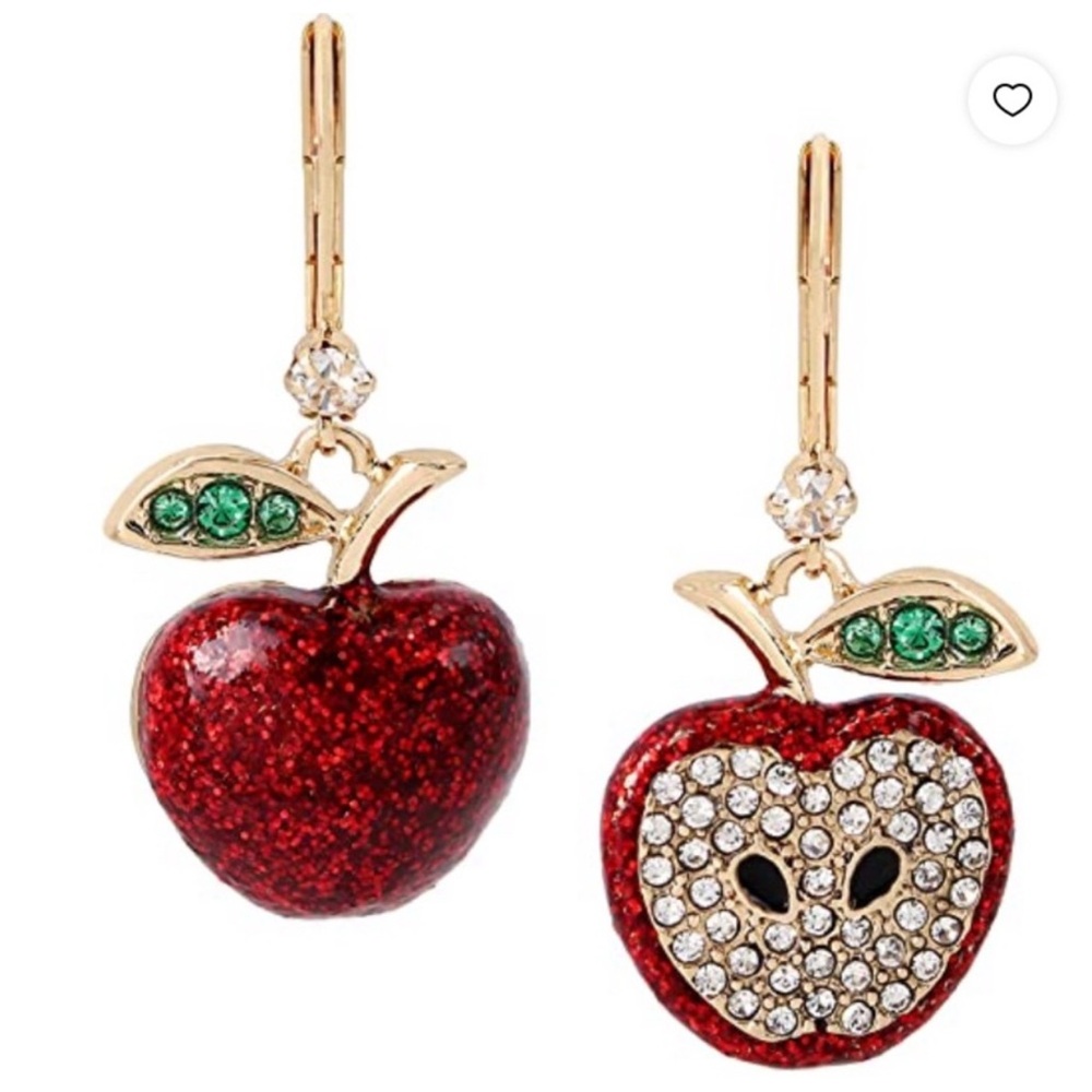 NWT Betsey Johnson Apple Lever Earrings Red
